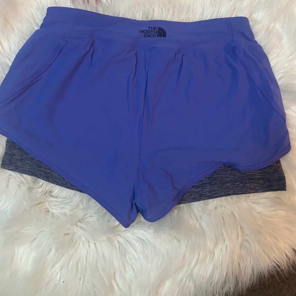 The North Face Women's Athletic Shorts - blue violet and Gray